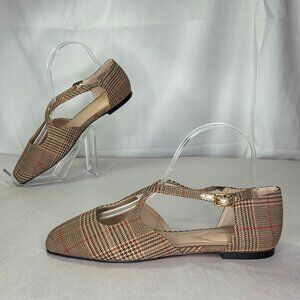 NWT Giani Bernini Women's Perrie Crisscross Strap Flats - Houndstooth